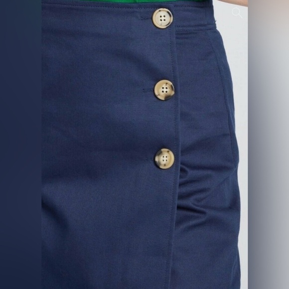 ModCloth Grammar Glam Navy Side Button Retro Mini Skirt Sz 26 Twee Retro - Picture 2 of 11